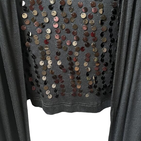 DESIGN HISTORY Sequin Cardigan Shrug Plus Size 1X Layered Look Tank Black NWT - Picture 9 of 9